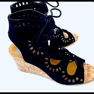 DV, Suede Feel Lace-up Wedge Sandals